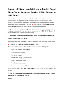 Chase Travel Customer Service: 2026 Contact Guide