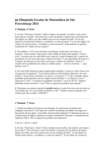 Problemas da Olimp&iacute;ada de Matem&aacute;tica de S&atilde;o Petersburgo 2024