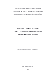 Evolution: A Journal of Nature - Disserta&ccedil;&atilde;o sobre Ci&ecirc;ncia, Evolu&ccedil;&atilde;o e Fundamentalismo