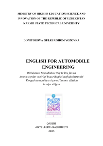 English for Automobile Engineering Textbook