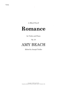 Romance Op. 23 Amy Beach na skrzypce i fortepian