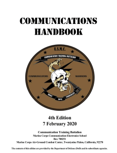 Communications Handbook 4th Edition - Marine Corps Training