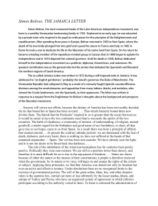 Simon Bolivar's Jamaica Letter: Latin American Independence