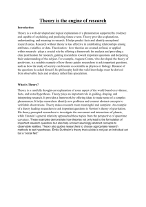 Theory is the Engine of Research: Role in Scientific Inquiry