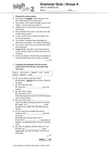 Grammar Quiz: Modal Verbs (Unit 5)