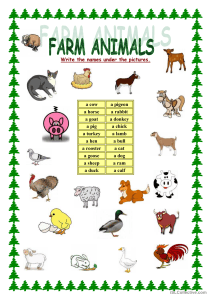 Farm Animals Worksheet: Write Names Under Pictures