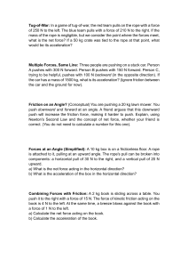 Physics Force & Motion Problems Worksheet