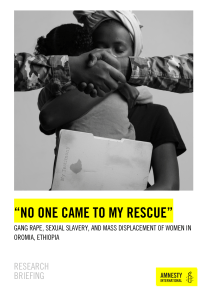 Gang Rape and Sexual Slavery in Oromia, Ethiopia: Amnesty Report