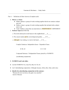 Grammar & Mechanics Study Guide