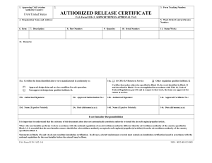FAA Form 8130-3 Airworthiness Approval Tag