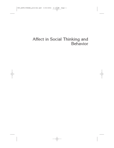 Affect in Social Thinking and Behavior: Emotional Intelligence Research