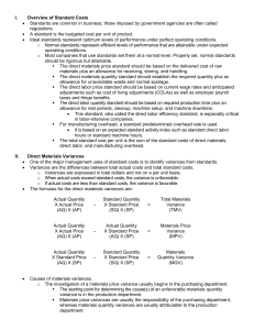 Standard Costs and Variances in Managerial Accounting