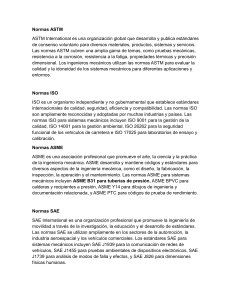 Normas de Ingenier&iacute;a: ASTM, ISO, ASME, SAE, IEEE