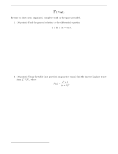 Final Exam: Differential Equations