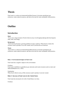 Thesis Outline: Food Waste Environmental Impact