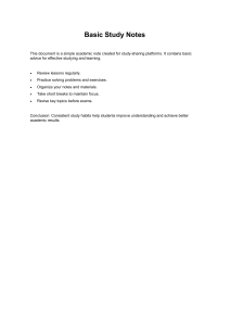 Basic Study Notes: Effective Learning Tips