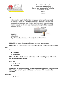 Lathe Machining Calculations Worksheet