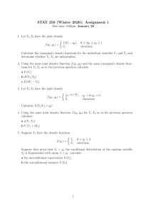 STAT 250 Assignment 1: Joint Densities & Expectations