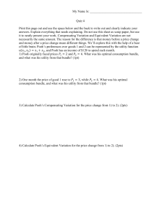 Quiz 4: Compensating & Equivalent Variation in Economics