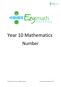 Year 10 Mathematics Number Textbook