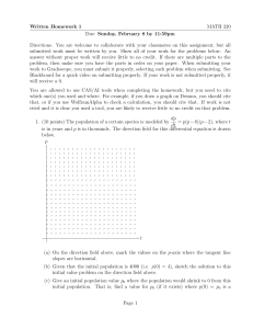 MATH 220 Written Homework 1: Differential Equations