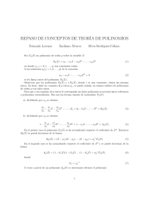 Repaso de Teor&iacute;a de Polinomios: Conceptos y Aplicaciones