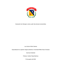 Generaci&oacute;n de hidr&oacute;geno verde por electrolisis: estudio acad&eacute;mico