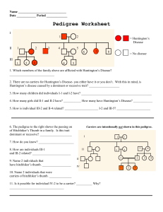 Pedigree Worksheet - Genetics Practice