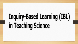 Inquiry-Based Learning in Science Teaching