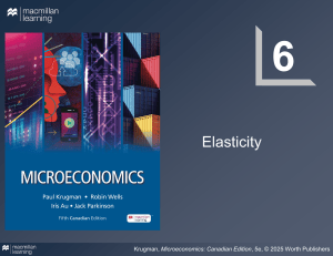 Elasticity in Microeconomics: Krugman's 5th Canadian Edition