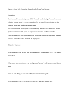 Support Group Discussion Guide for Counselors with Burnout