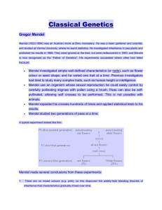 lecture 6 - inheritance variation  classical genetics