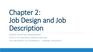 Chapter 2: Job Design and Job Description
