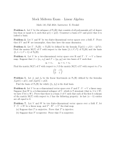 Mock Midterm Exam: Linear Algebra