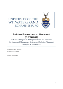 Pollution Prevention and Abatement: EMS & Strategies in South Africa