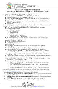 Baguio Building Permit Requirements Checklist - City Government