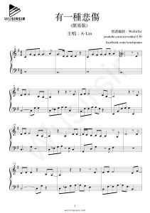 Nuty fortepianowe 'A Kind of Sadness' (uproszczone)