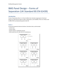 BMS Panel Design: Forms of Separation (BS EN 61439)