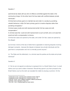 Law Questions and Answers: Criminal vs Civil Law