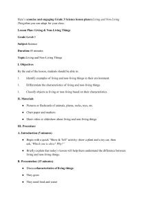 Grade 3 Science Lesson Plan: Living & Non-Living Things