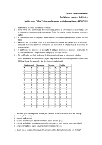 Revis&atilde;o de Eletr&ocirc;nica Digital: FSMs e Verilog