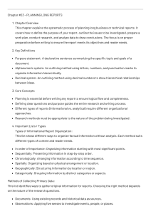 Chapter 23: Planning Long Reports