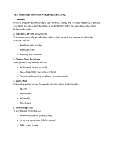 Personal Productivity & Learning Guide