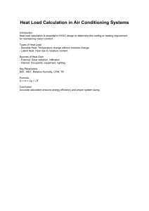 Heat Load Calculation in Air Conditioning Systems