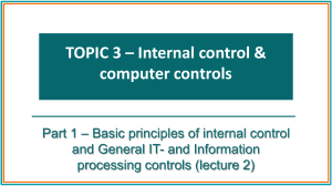 Internal Control & Computer Controls Lecture Notes