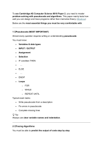 Cambridge AS Computer Science 9618 Paper 2 Study Guide