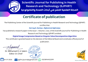 Certificate of Publication: Digital Image Compression Research