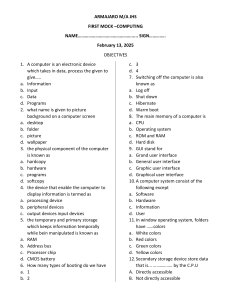 Armaro JHS First Mock Computing Exam 2025