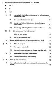 Chemistry Exam Questions: Periodic Table, Isotopes, Fuels