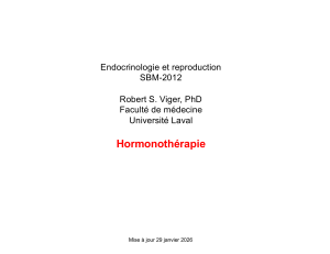 Hormonoth&eacute;rapie : Pr&eacute;sentation sur l'endocrinologie et la reproduction